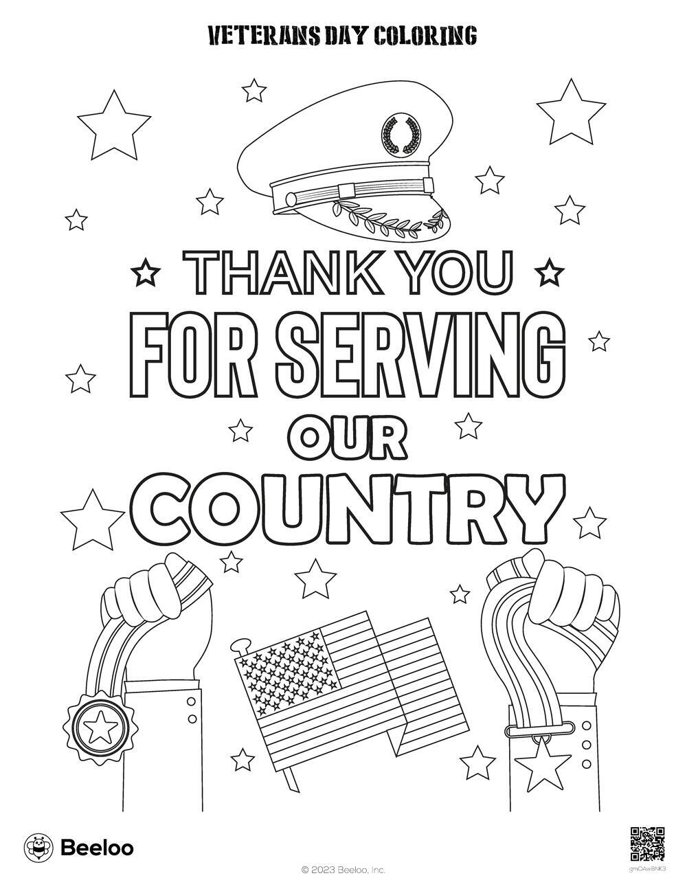 Veterans Day Coloring Sheets Printables