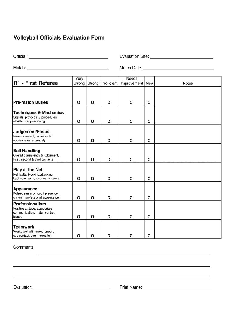 Volleyball Tryout Evaluation Form Fill Online Printable Fillable Blank PdfFiller