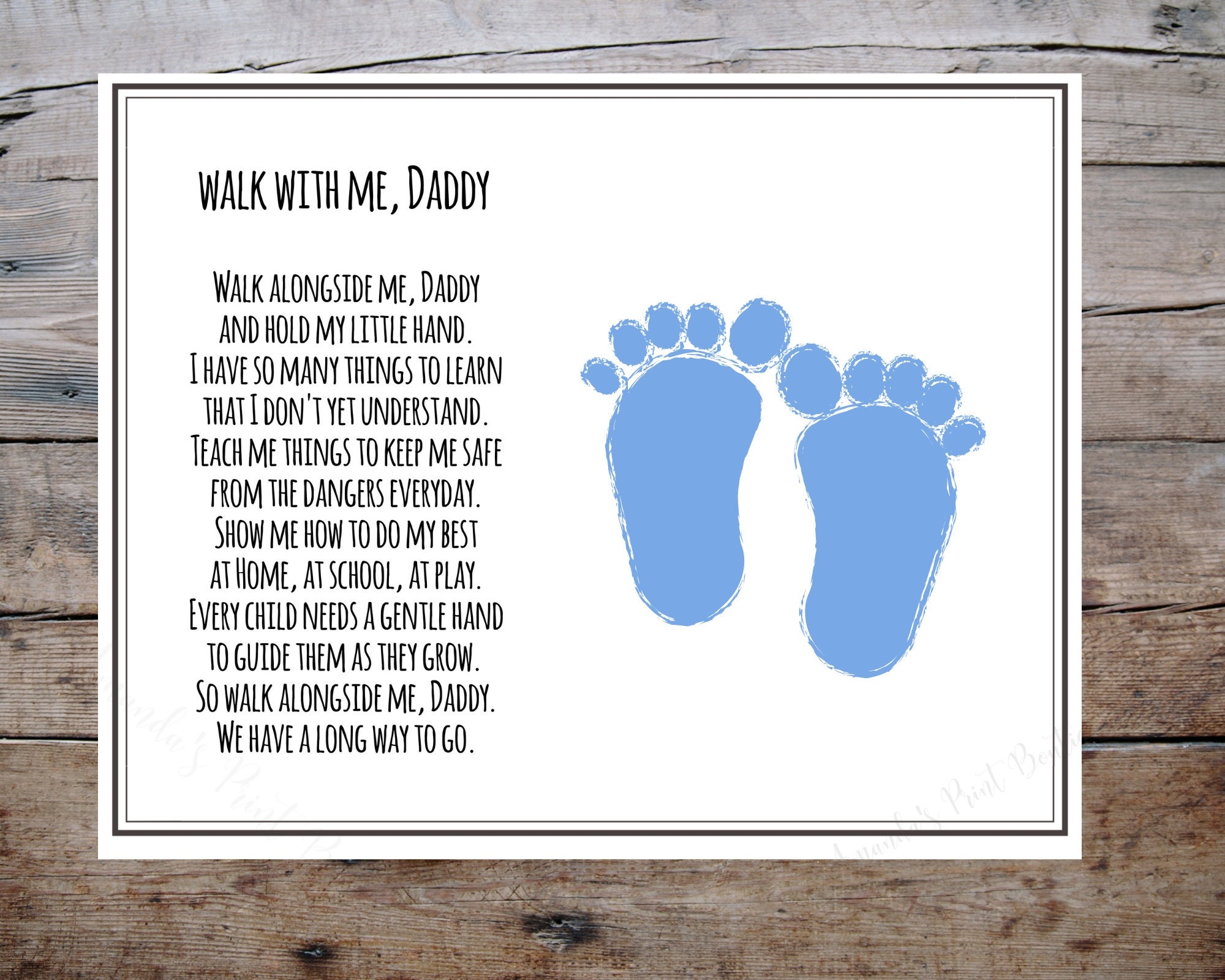 Walk With Me Daddy Walk Alongside Me Father s Day Handprint Keepsake Gift Personalize With Child s Prints Printable Craft New Dad Gift Etsy Sweden