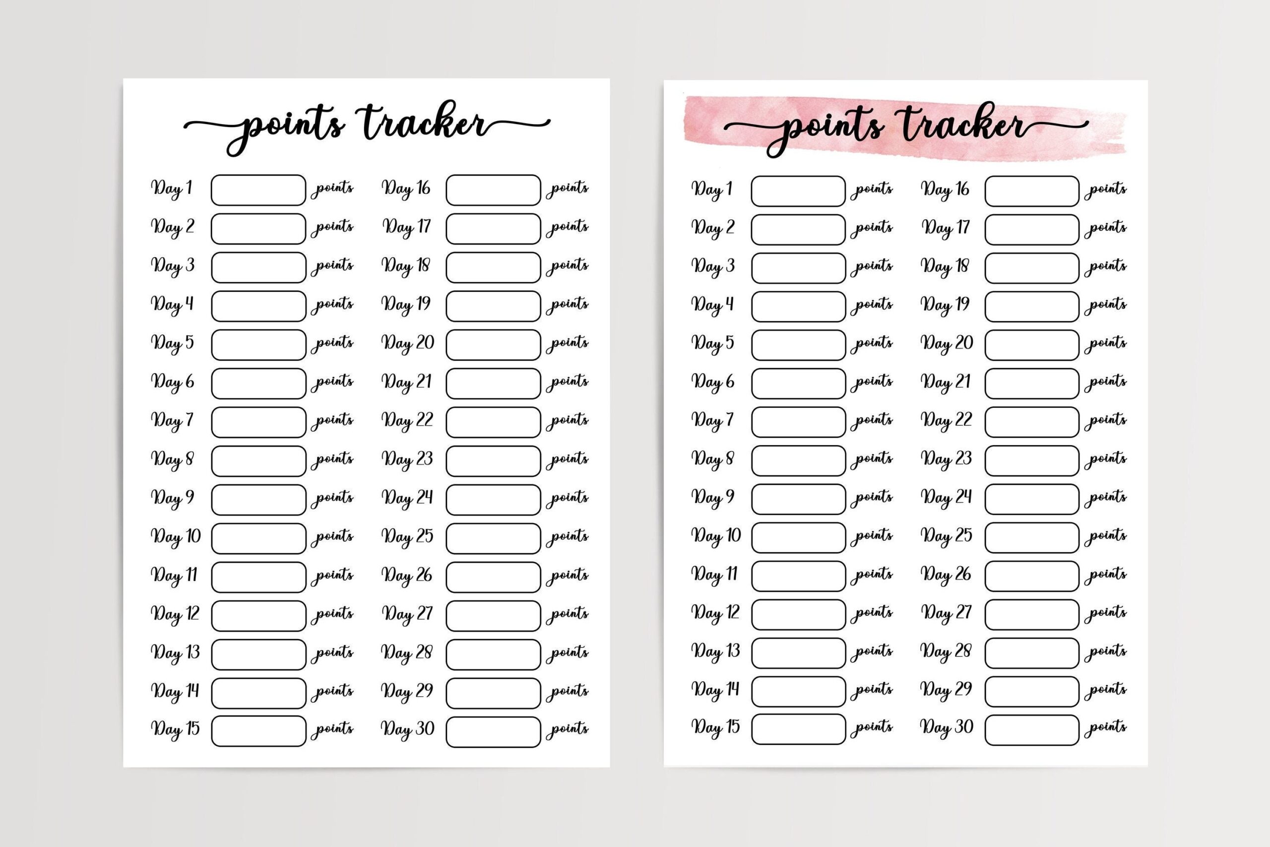 Weight Watchers Punktetracker DRUCKBAR T glicher Digitaler WW Punkte Tracker Verfolge T gliche Punkte F r Rechenschaft Motivation Etsy de