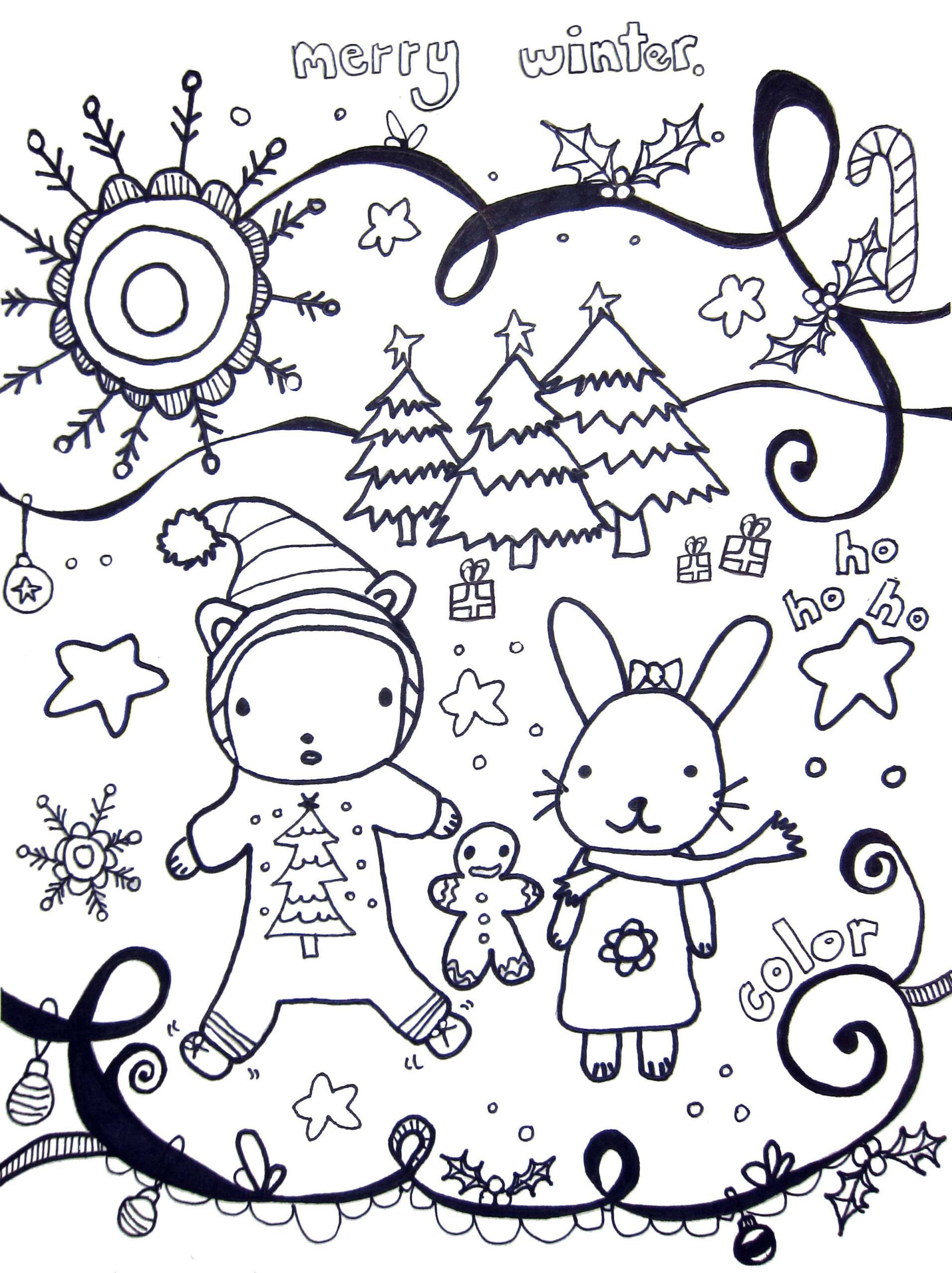 Winter Holidays Coloring Page  Winter Holidays Coloring Page