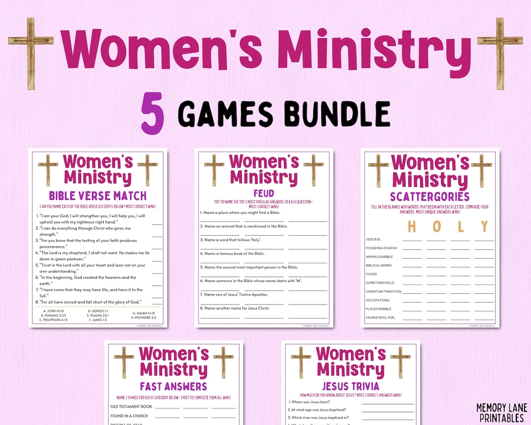 Women s Ministry Games Bundle Bible Games Church Games Women s Retreat Games Bible Study Games Fun Printable Games Adult Games Etsy