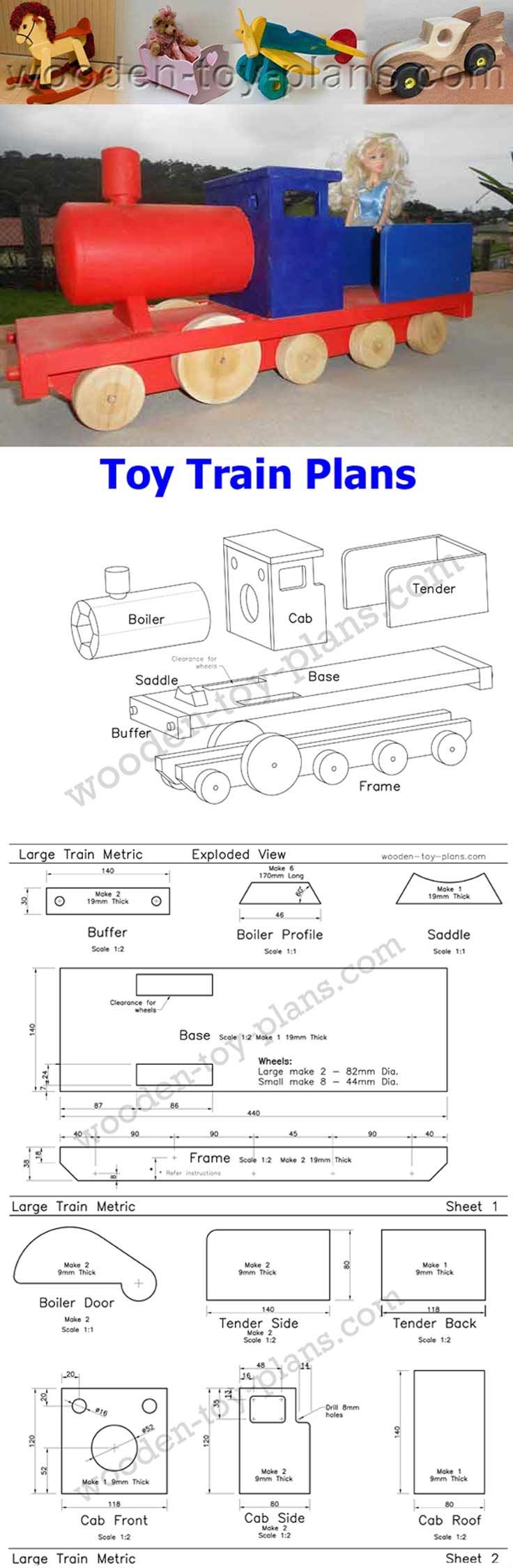 Wooden Toy Train Plans Download Print Ready PDF
