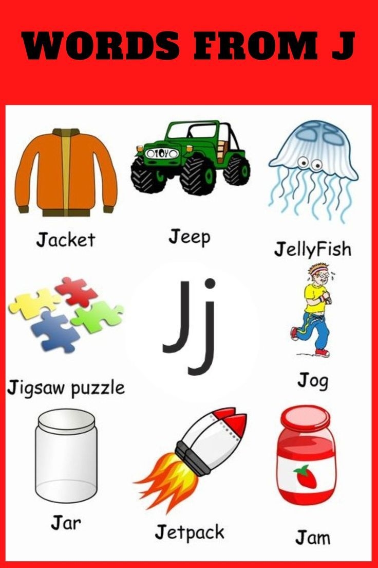 Words From J J Words For Kids Kids Vocabulary Words Words That Start With J Wordfromj kids