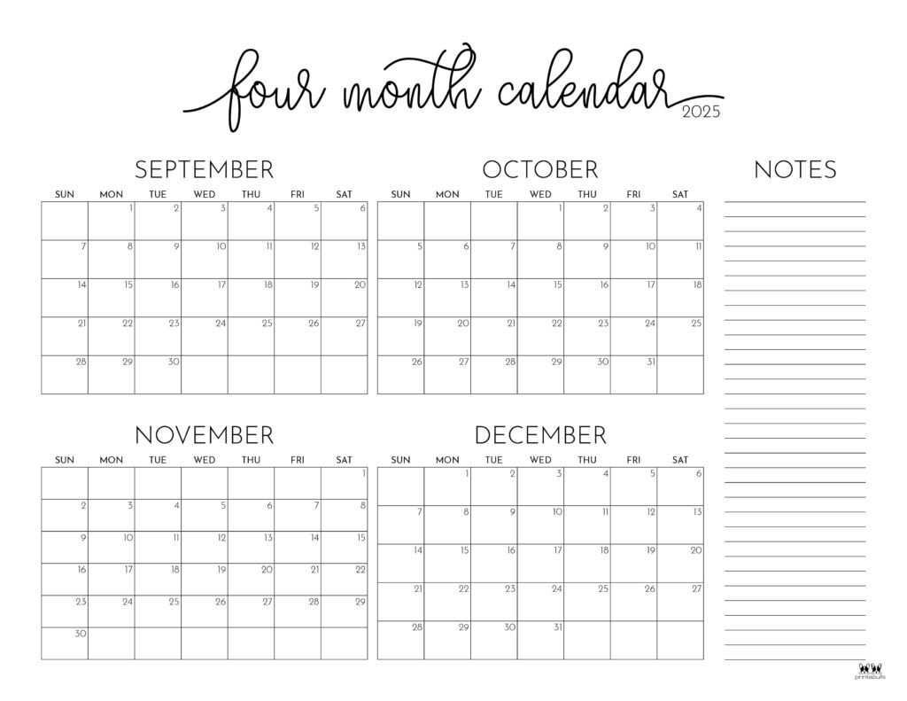 Blank Monthly Calendar Printable 2025