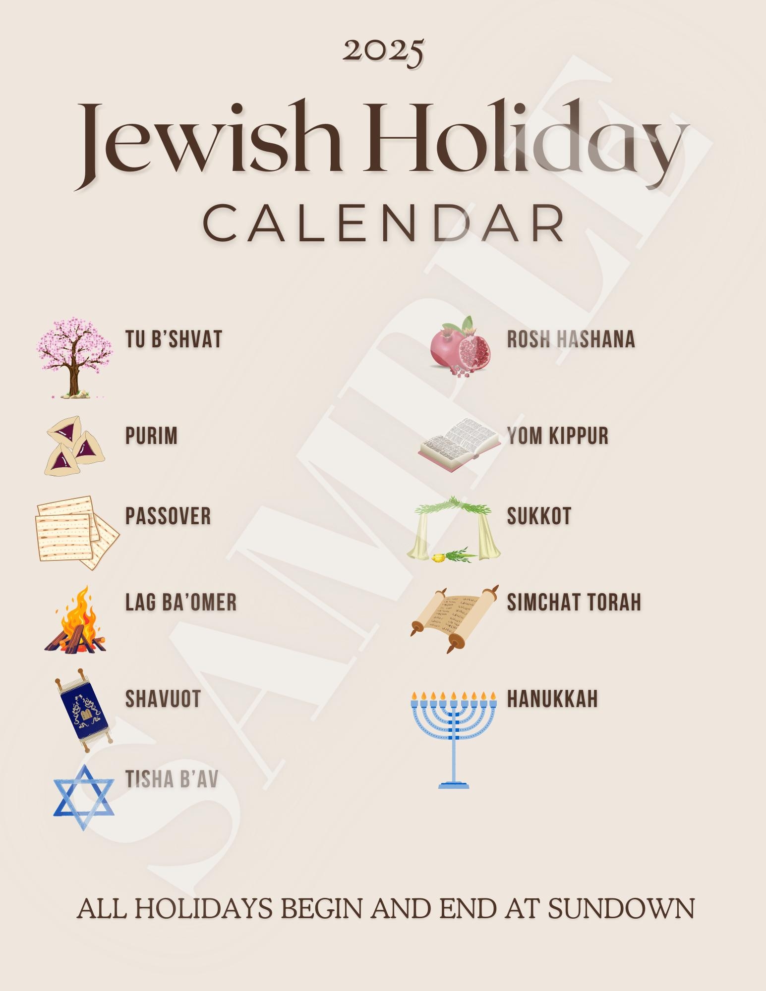 Hebrew Calendar 2025 Printable