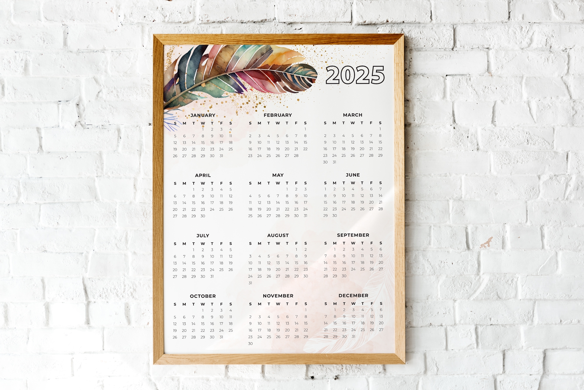 Printable Portrait Calendar 2025
