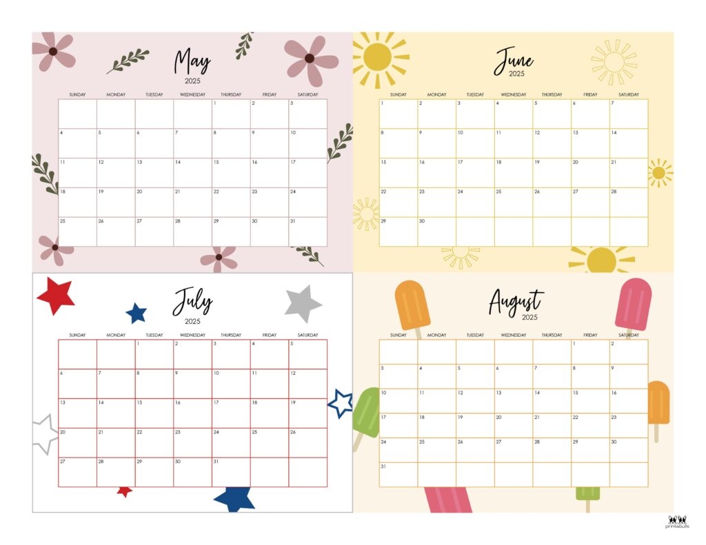 Printable Summer Calendar 2025