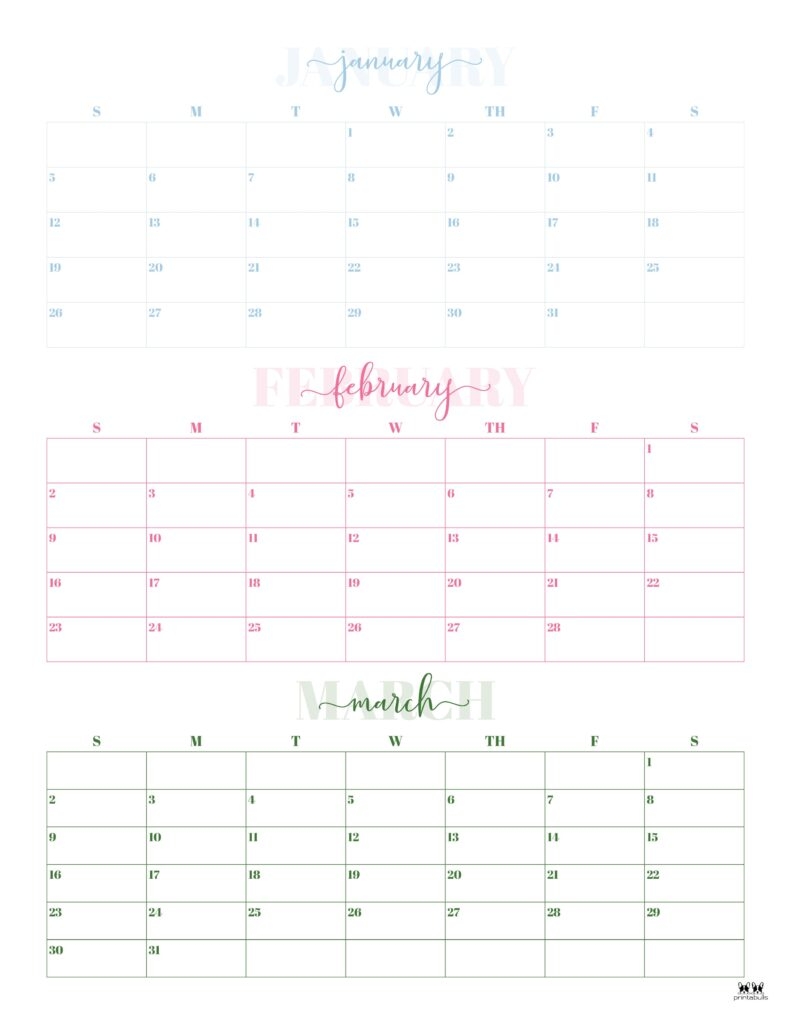 2025 Quarterly Calendar Printable Pdf