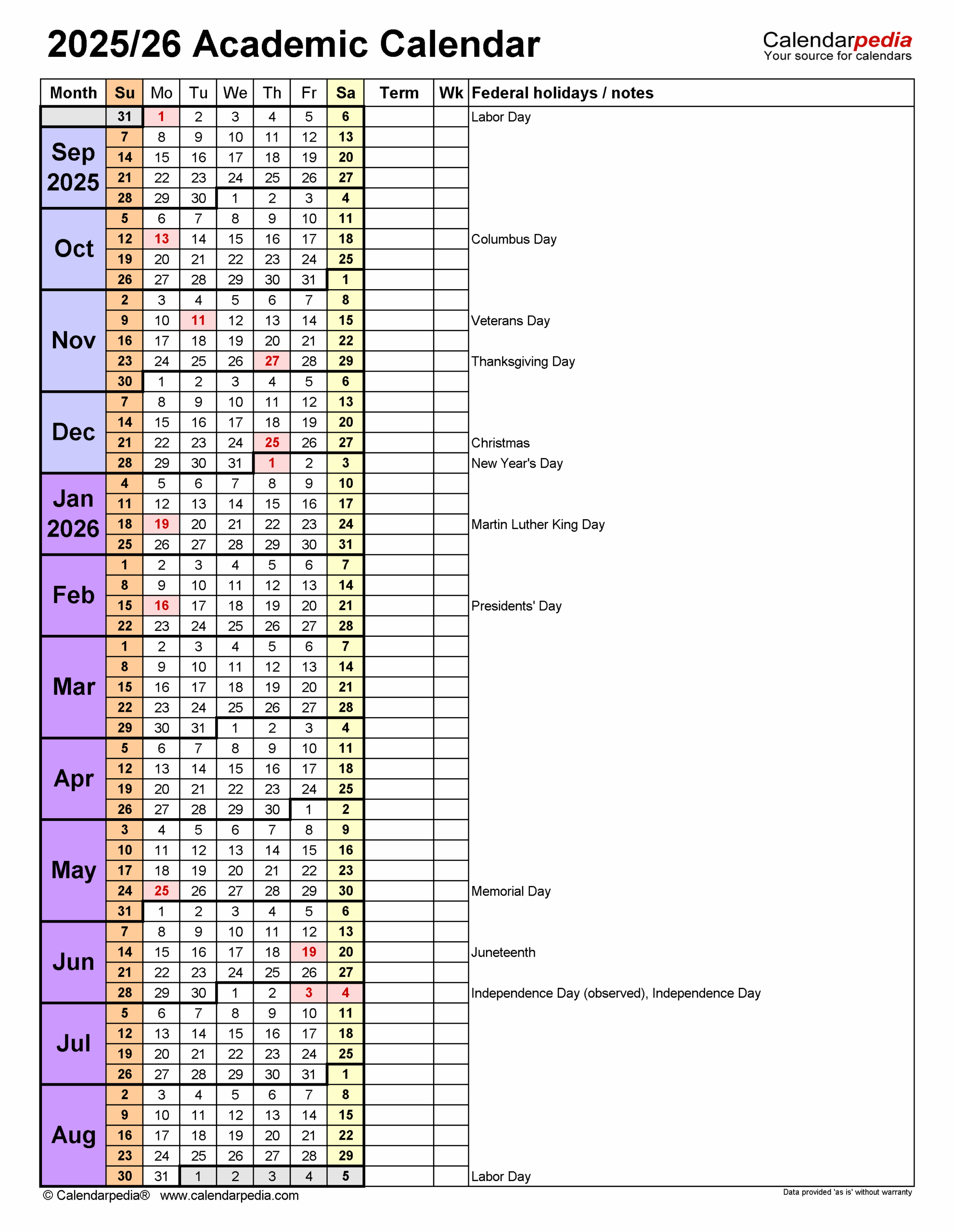 University Of Maryland Academic Calendar 2025 26 Printable