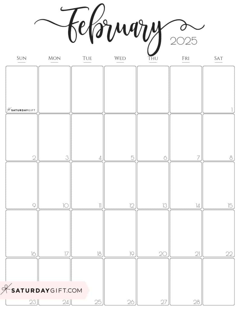 Free Printable Monthly Calendar 2025 Portrait