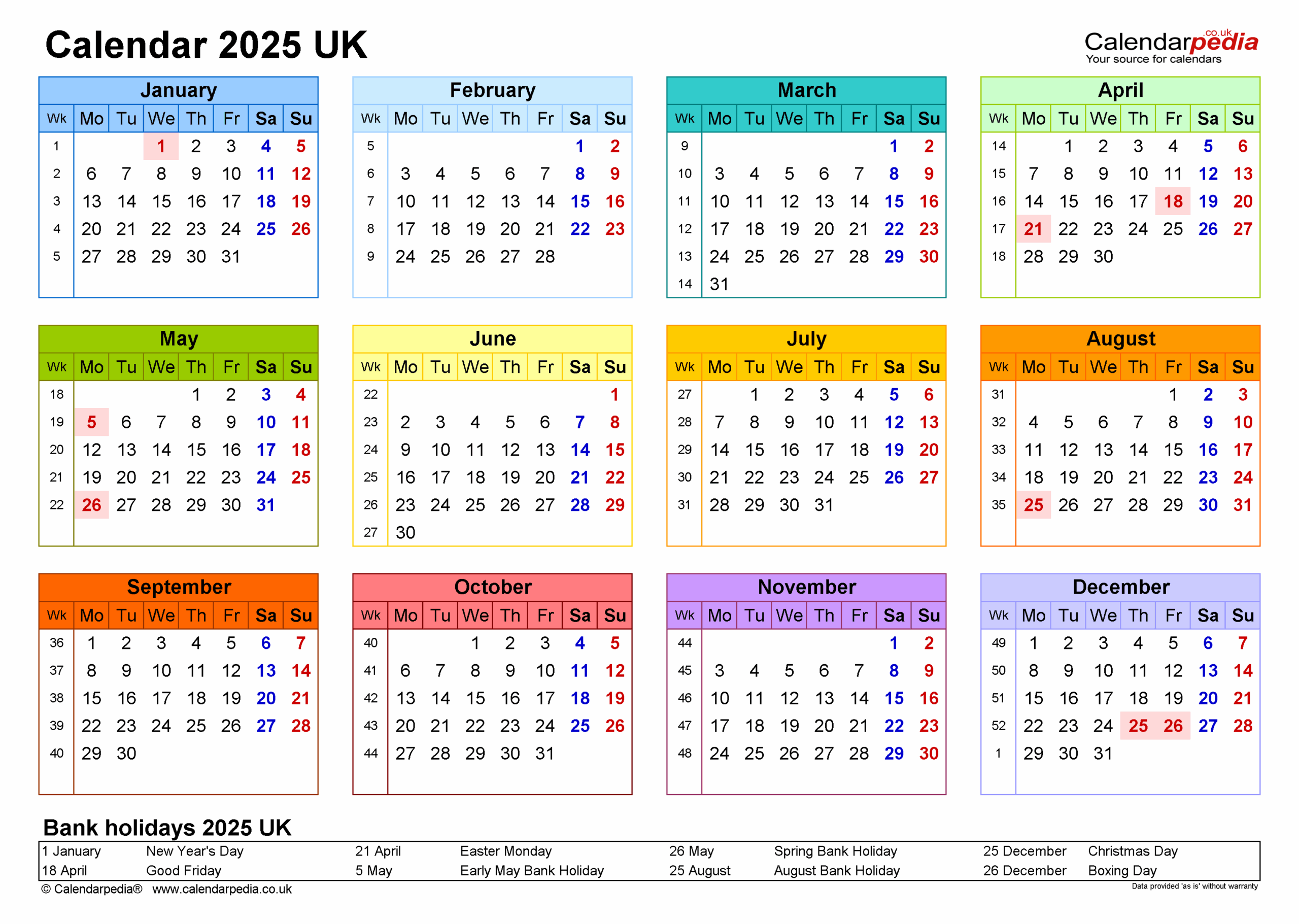 Bank Holidays 2025 Uk Calendar Printable