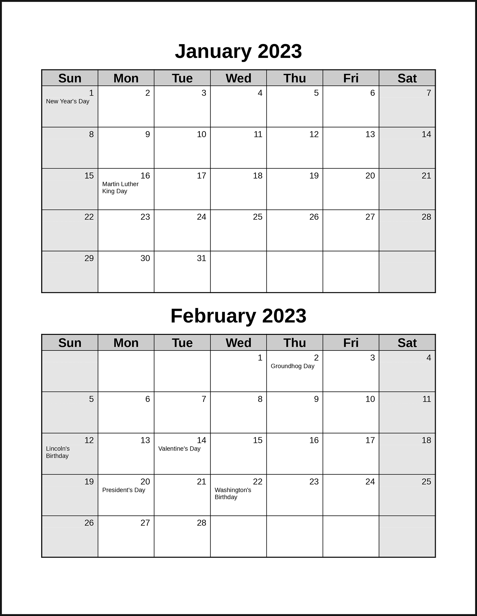 Printable Calendar 2 Months Per Page 2025
