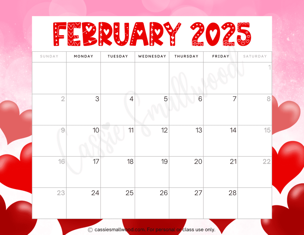 Free Printable Monthly Calendar Pdf 2025