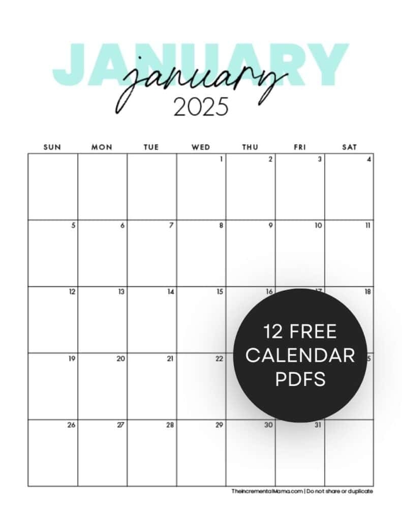 Fun Printable Calendar 2025