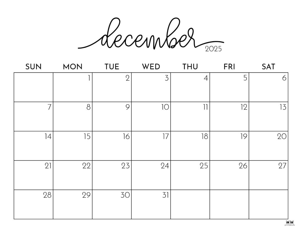 2025 October Calendar Printable