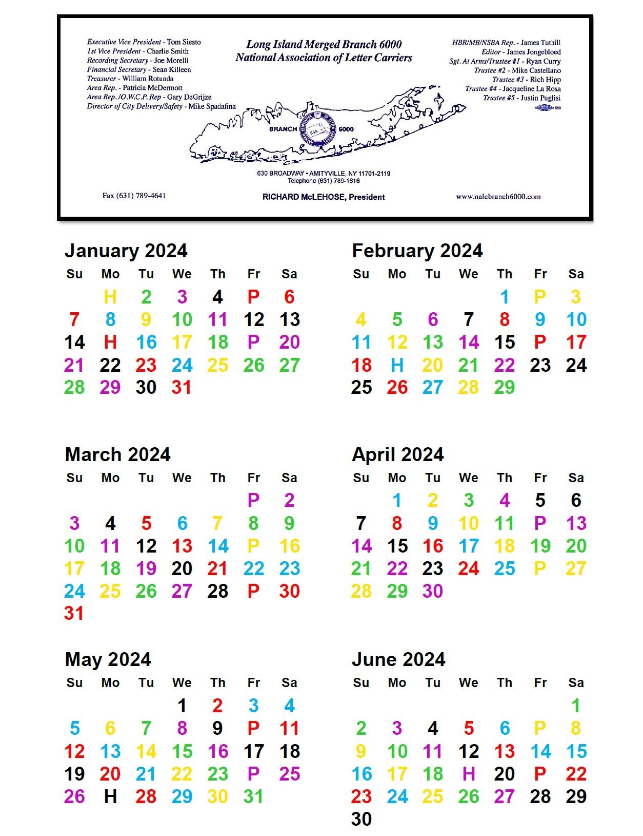Free Printable 2025 NALC Calendar With Holidays PDF