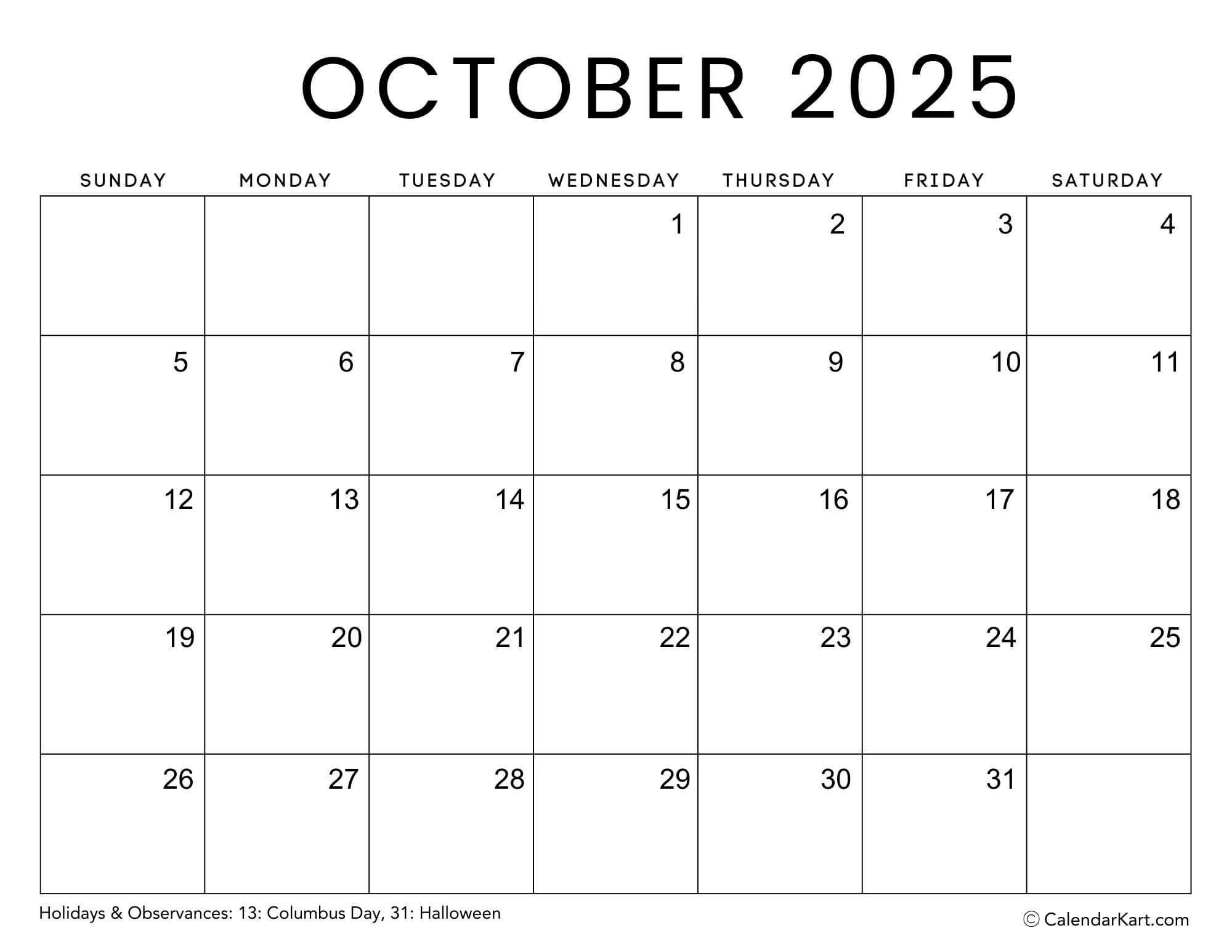 Free Printable Monthly Calendars 2025 CalendarKart