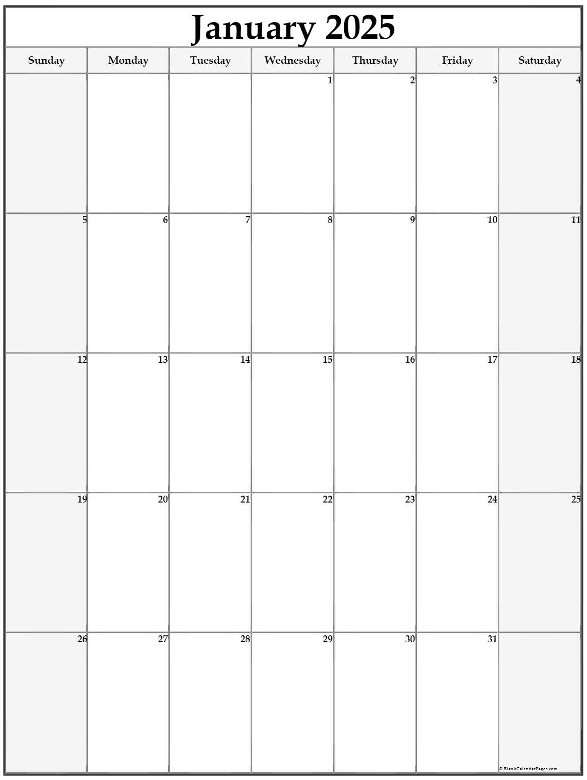 Printable Calendar 2025 Portrait
