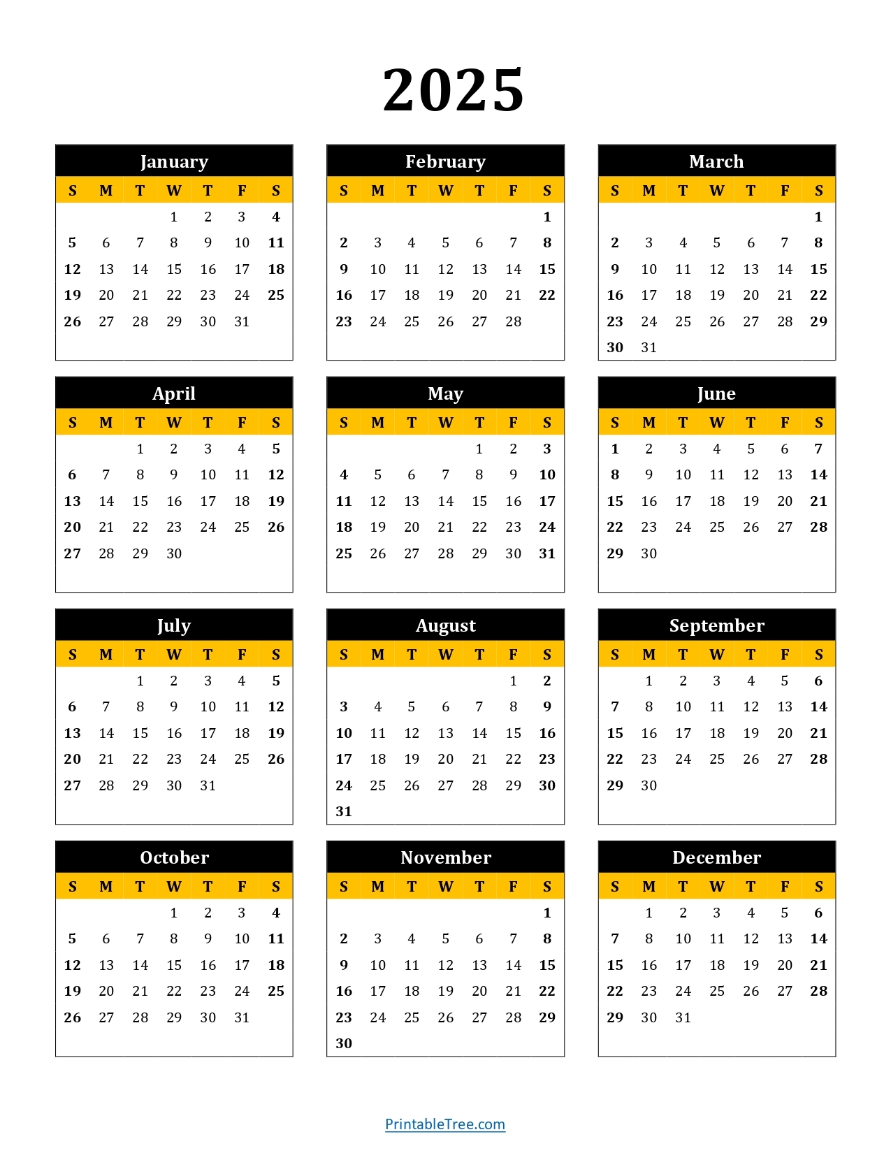 2025 Printable Calendar One Page Pdf Free