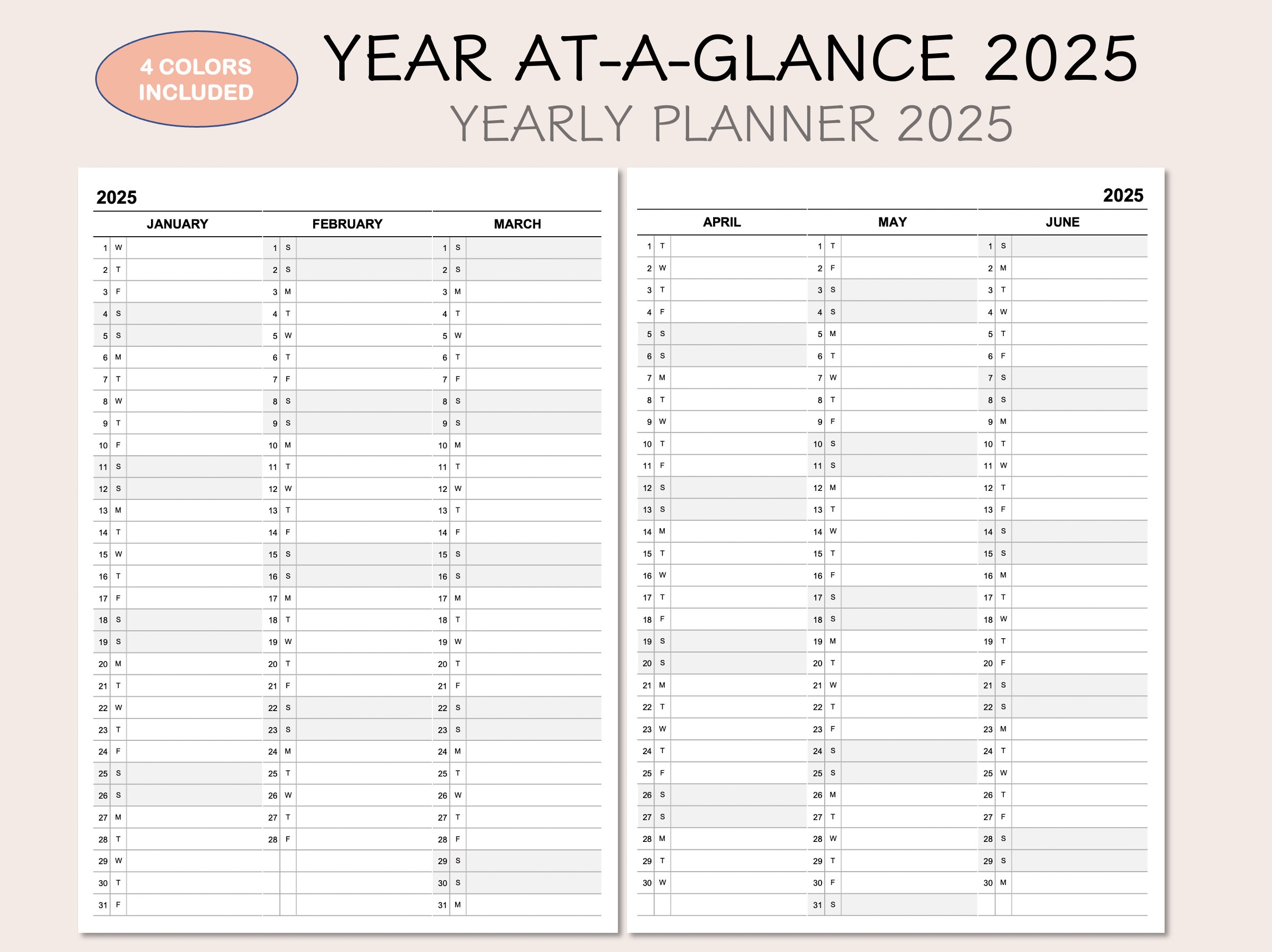 2025 Planner Calendar Printable
