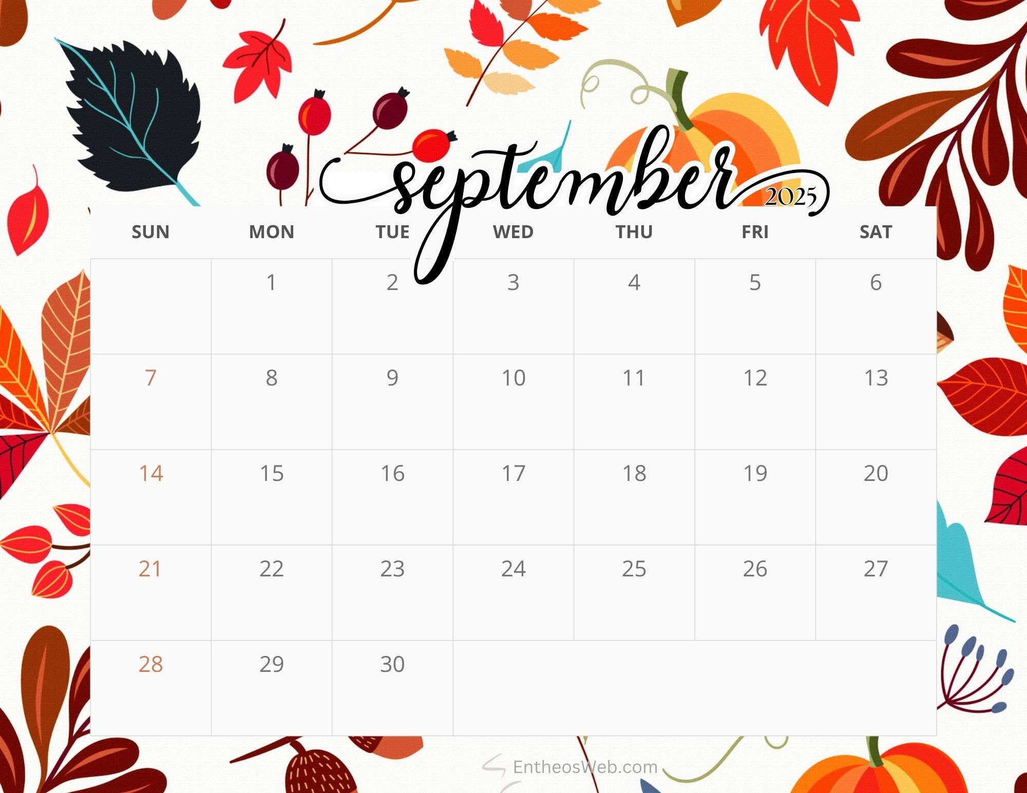 Printable Calendar September 2025