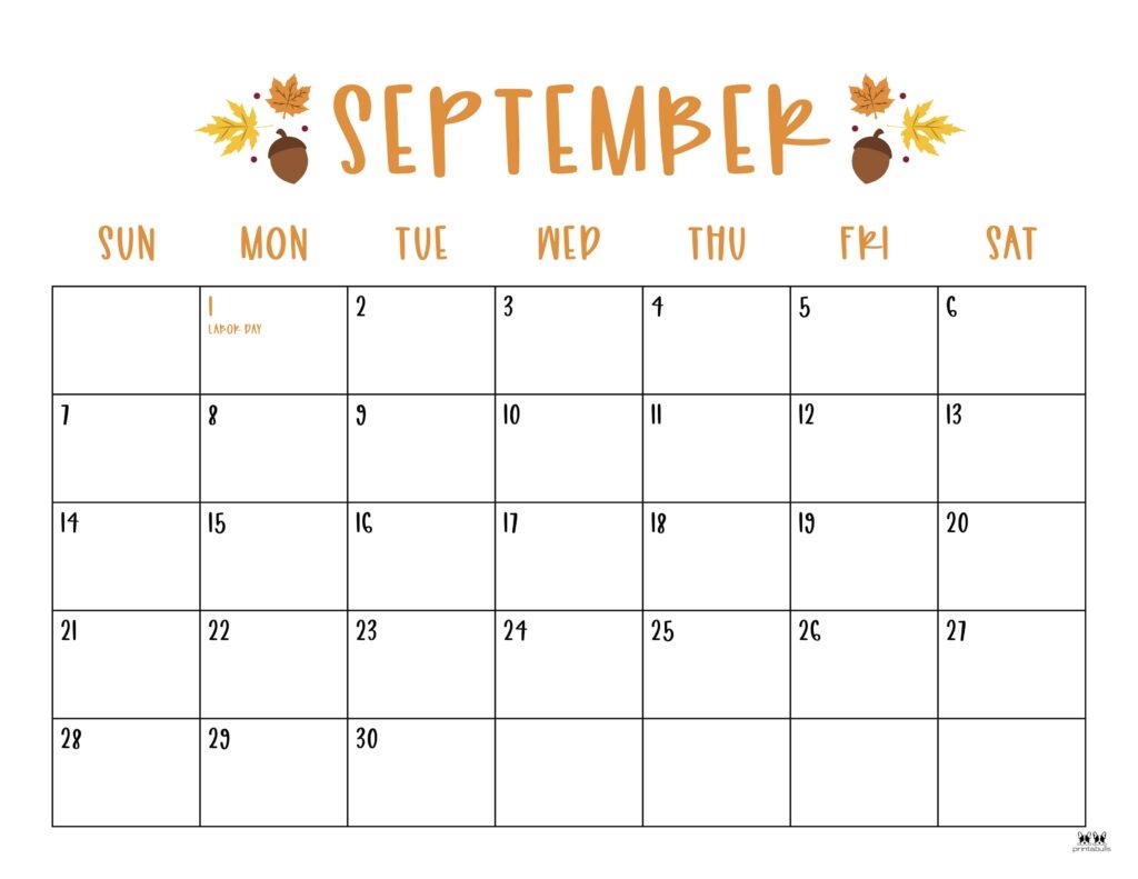 September 2025 Calendar With Holidays Printable