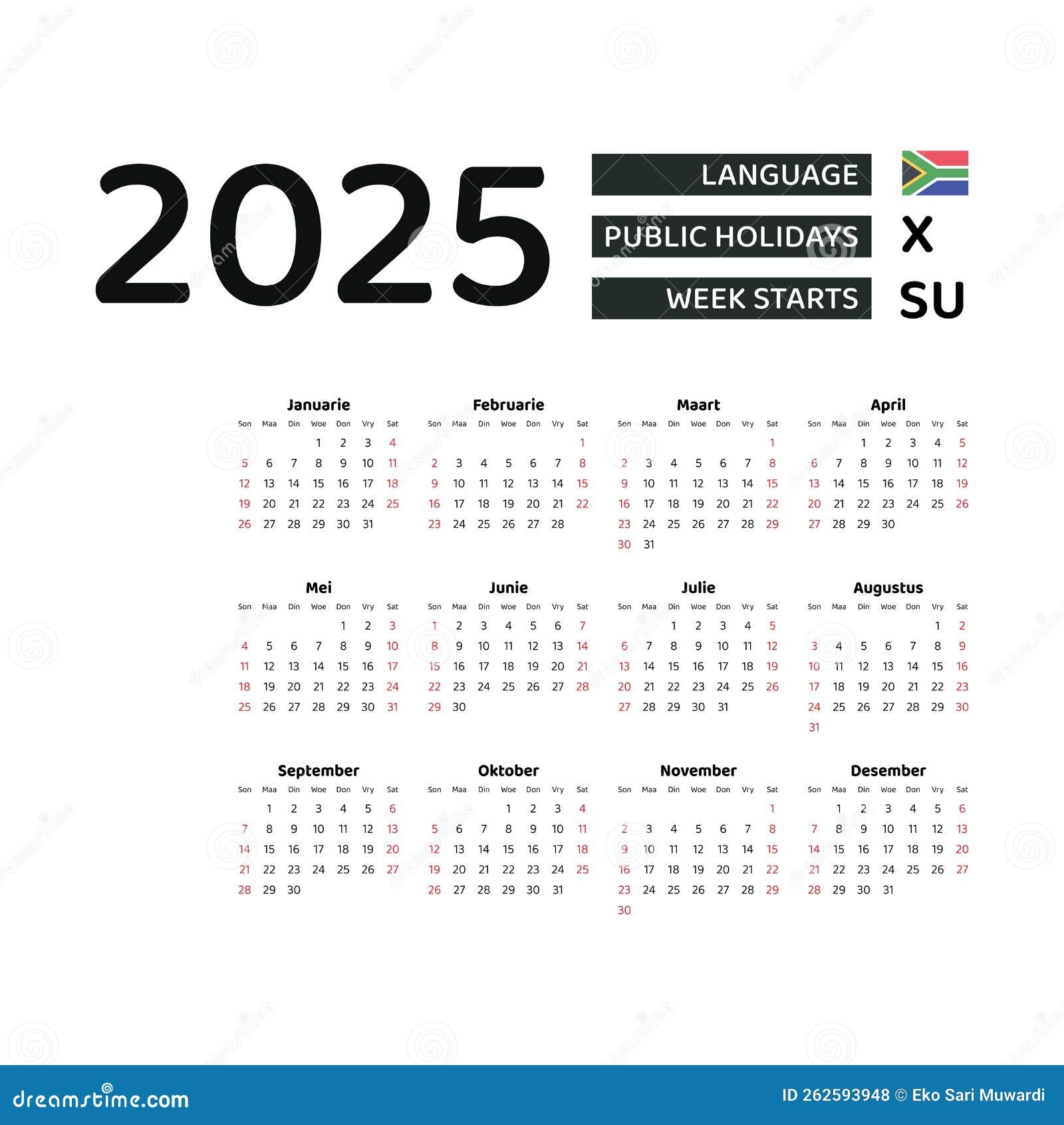 Printable 2025 Calendar South Africa