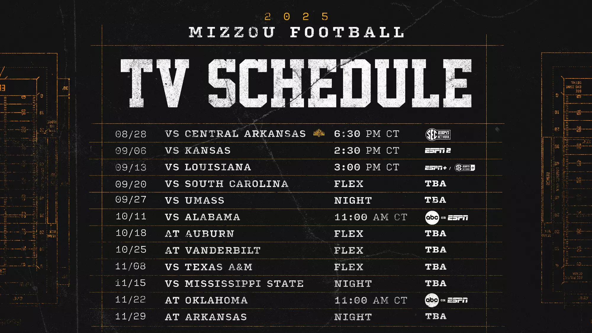 Mizzou Spring 2025 Calendar Printable