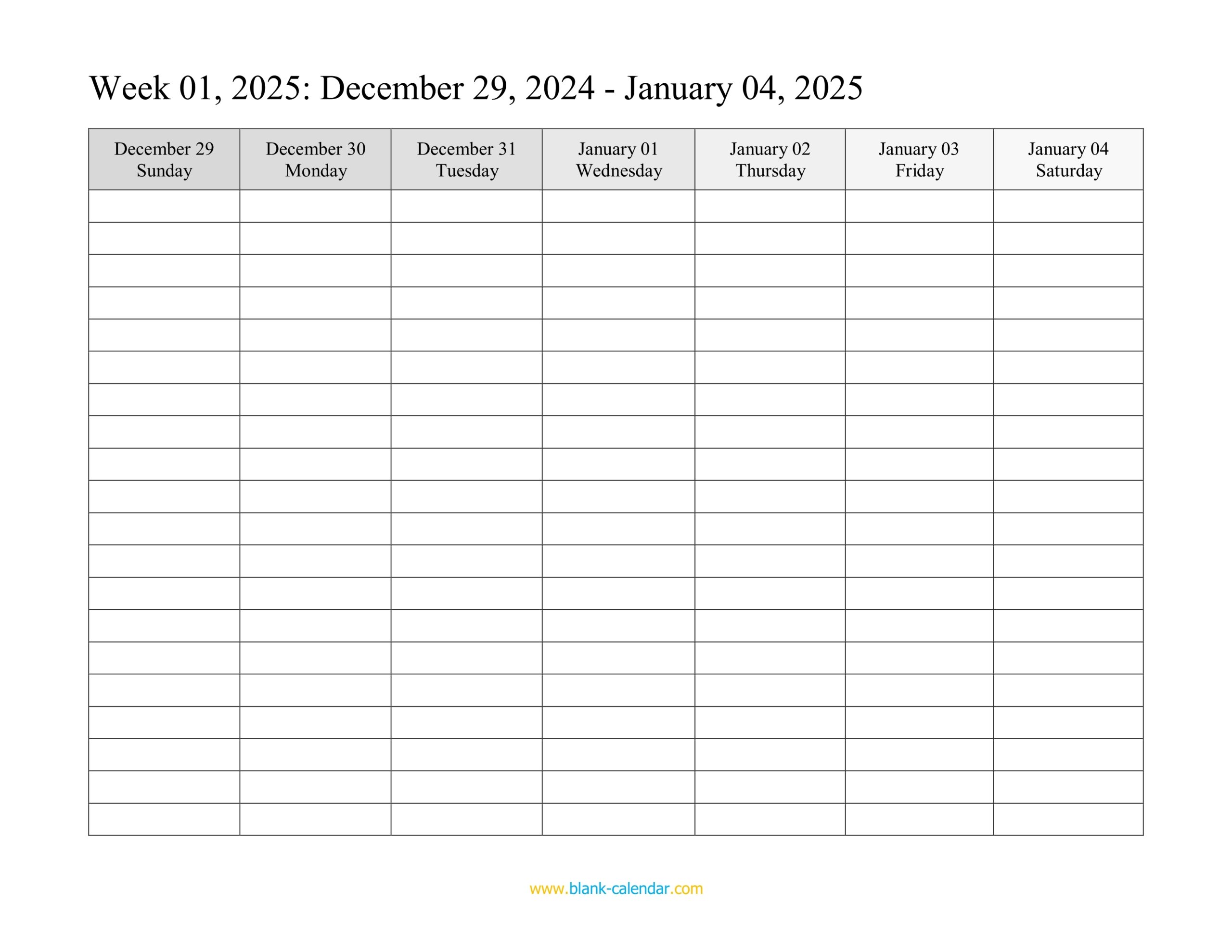 Printable Appointment Calendar 2025