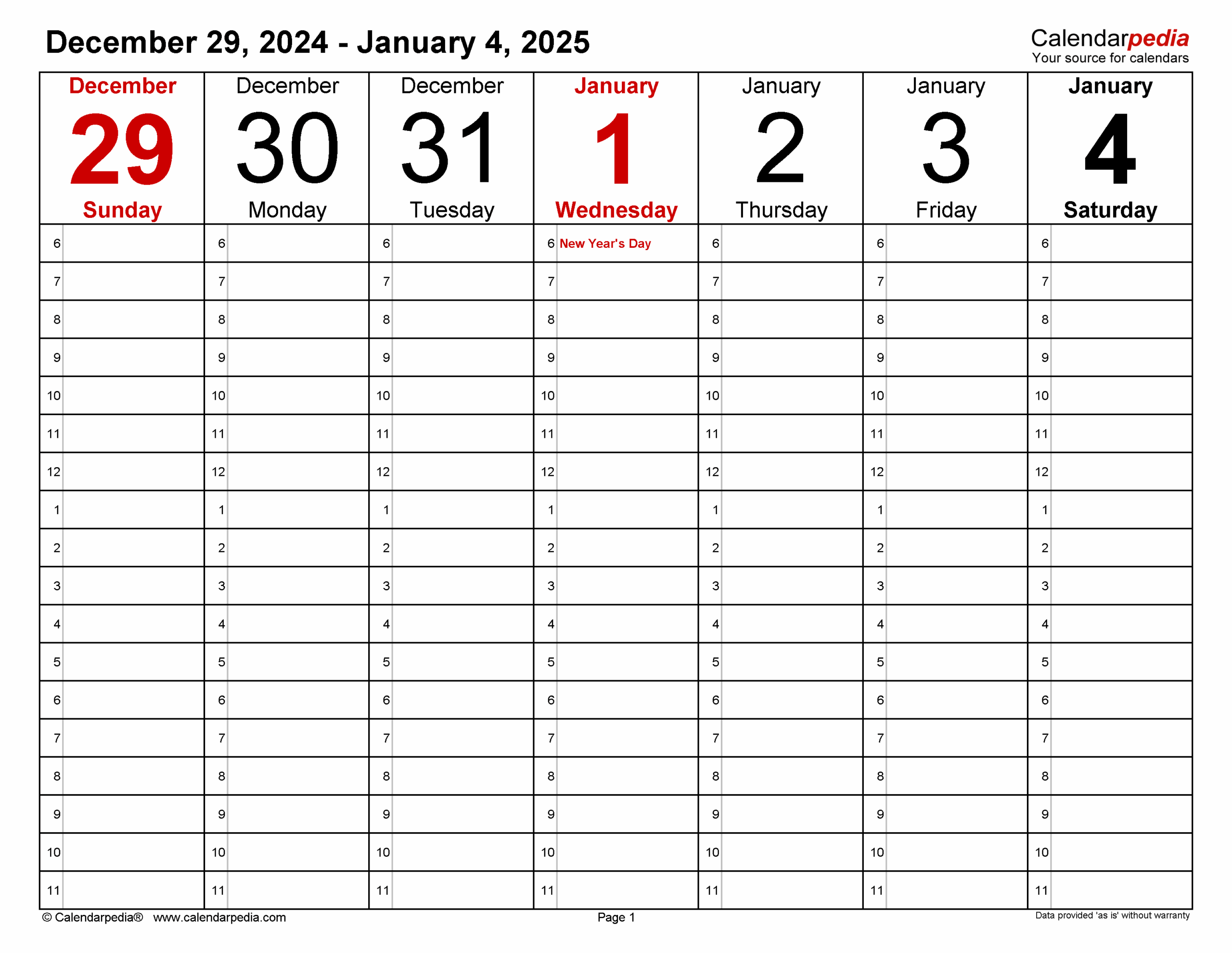 Free Printable Daily Calendar 2025