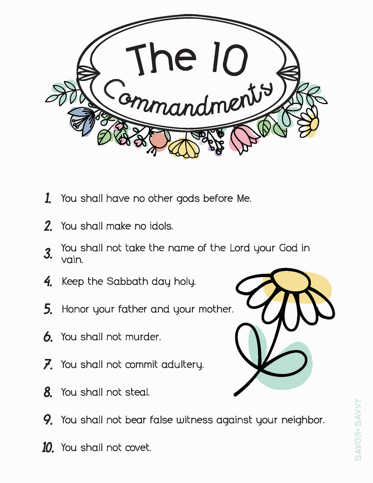 10 Commandments Printable Free Wall Art Savor Savvy 10 Commandments Printable Free Wall Art Savor Savvy