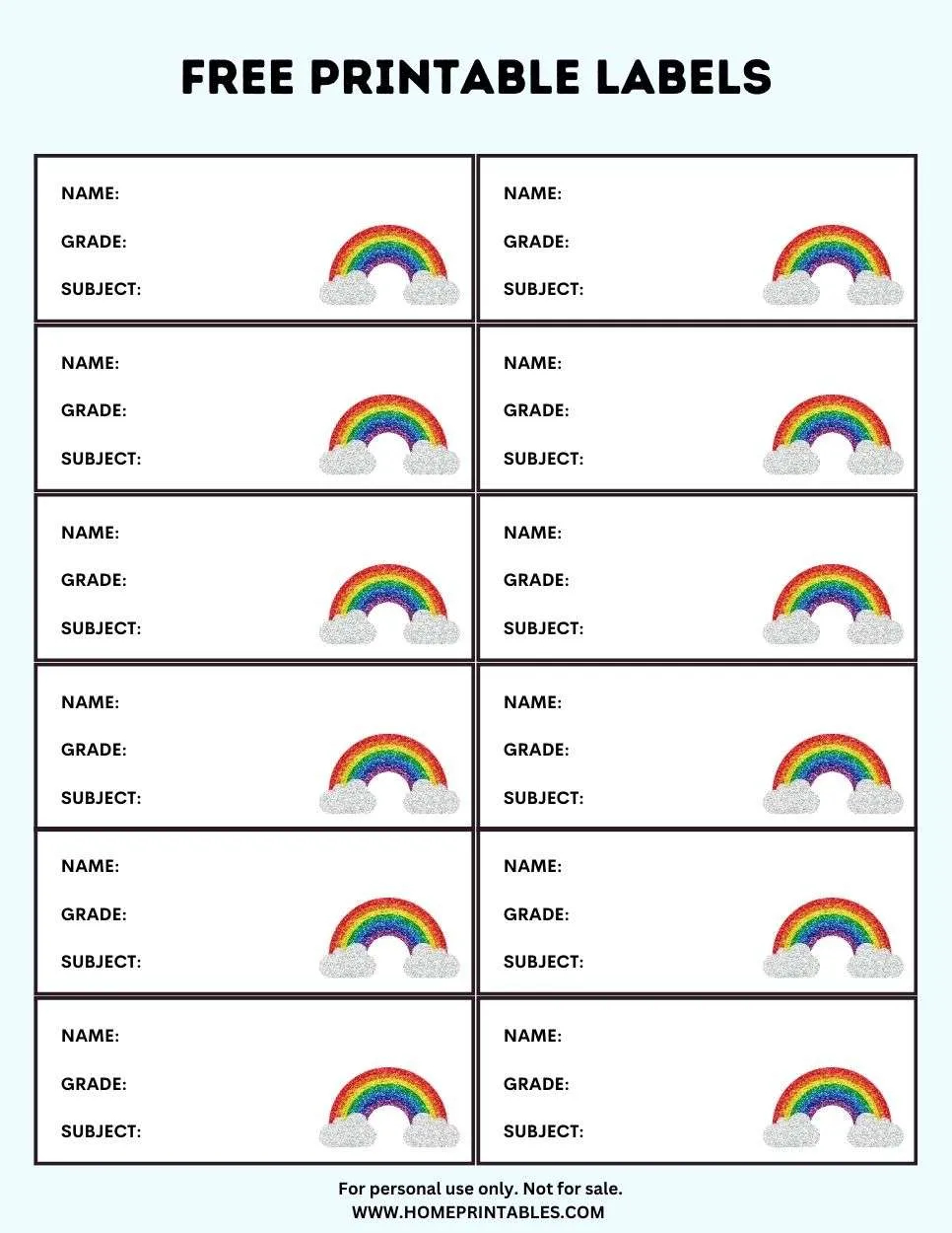 Free Printable Book Label Templates