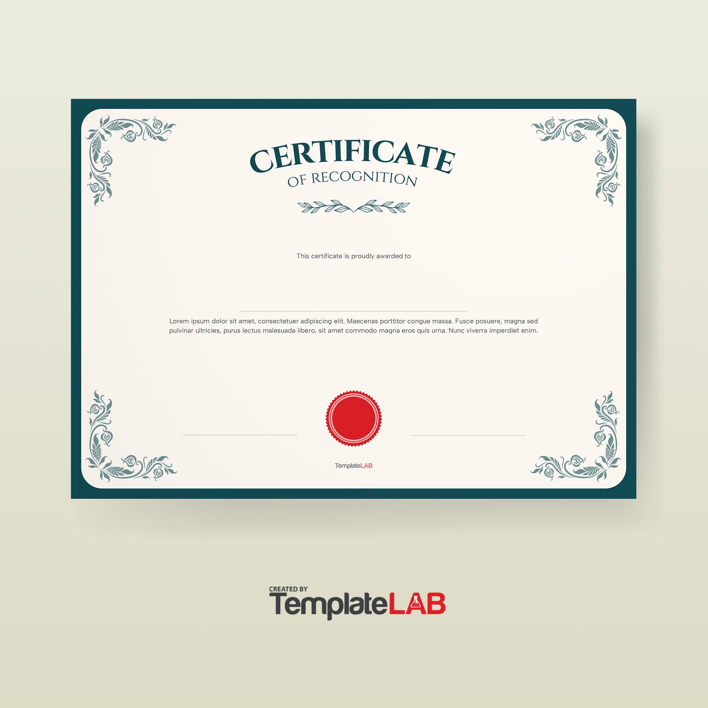 Free Printable Recognition Certificate Templates Free Printable Recognition Certificate Templates
