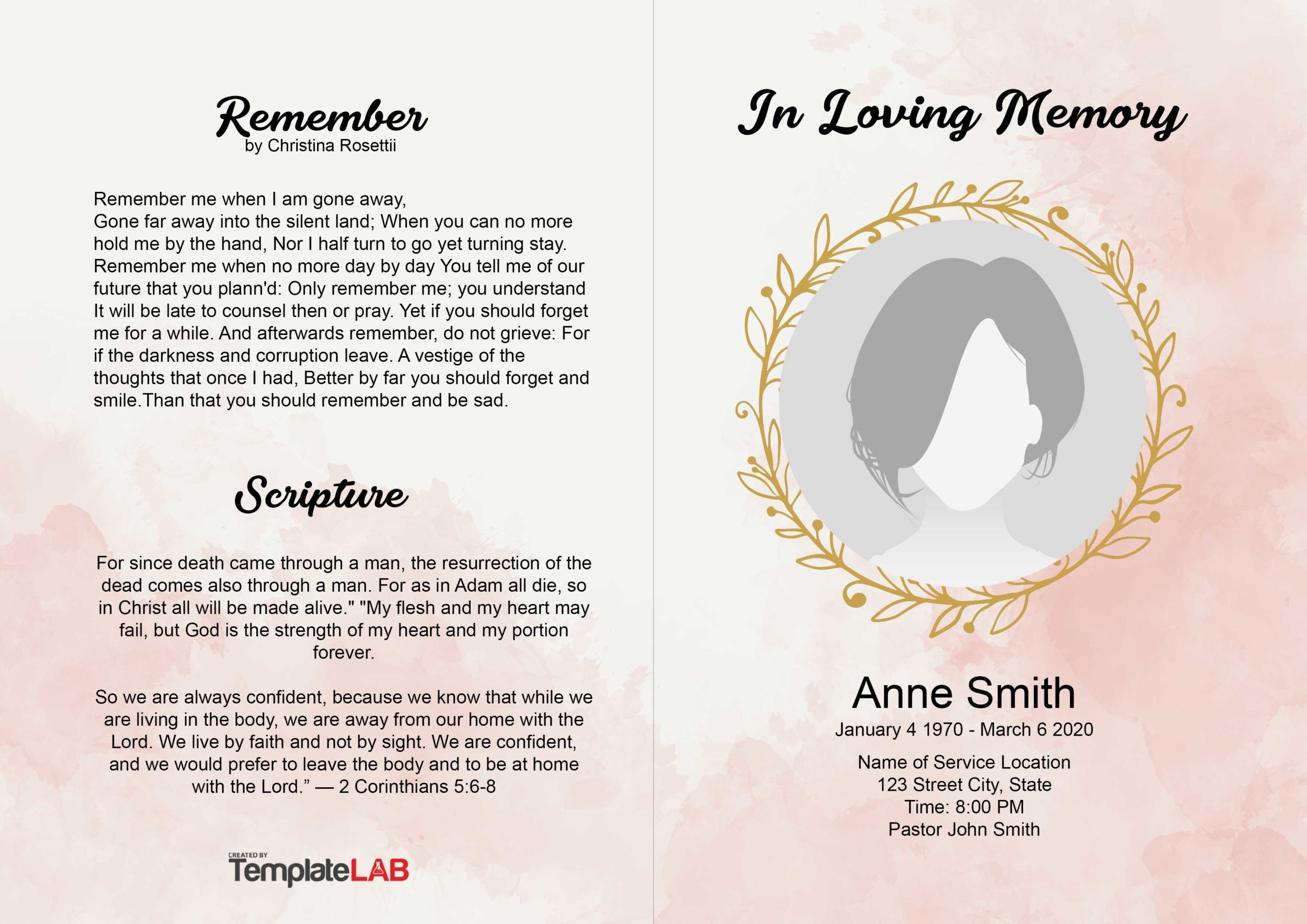 Free Printable Obituary Templates