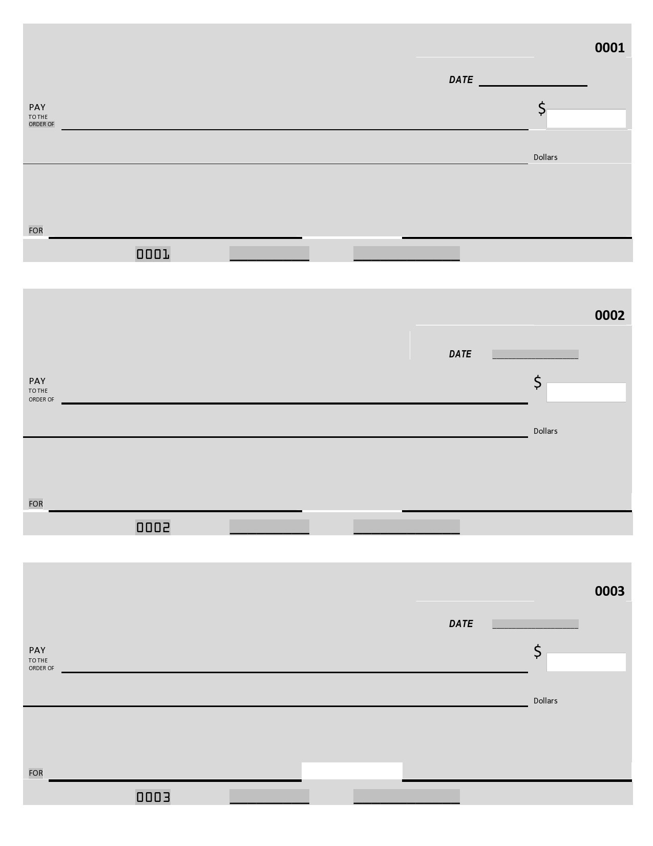 Free Printable Check Templates