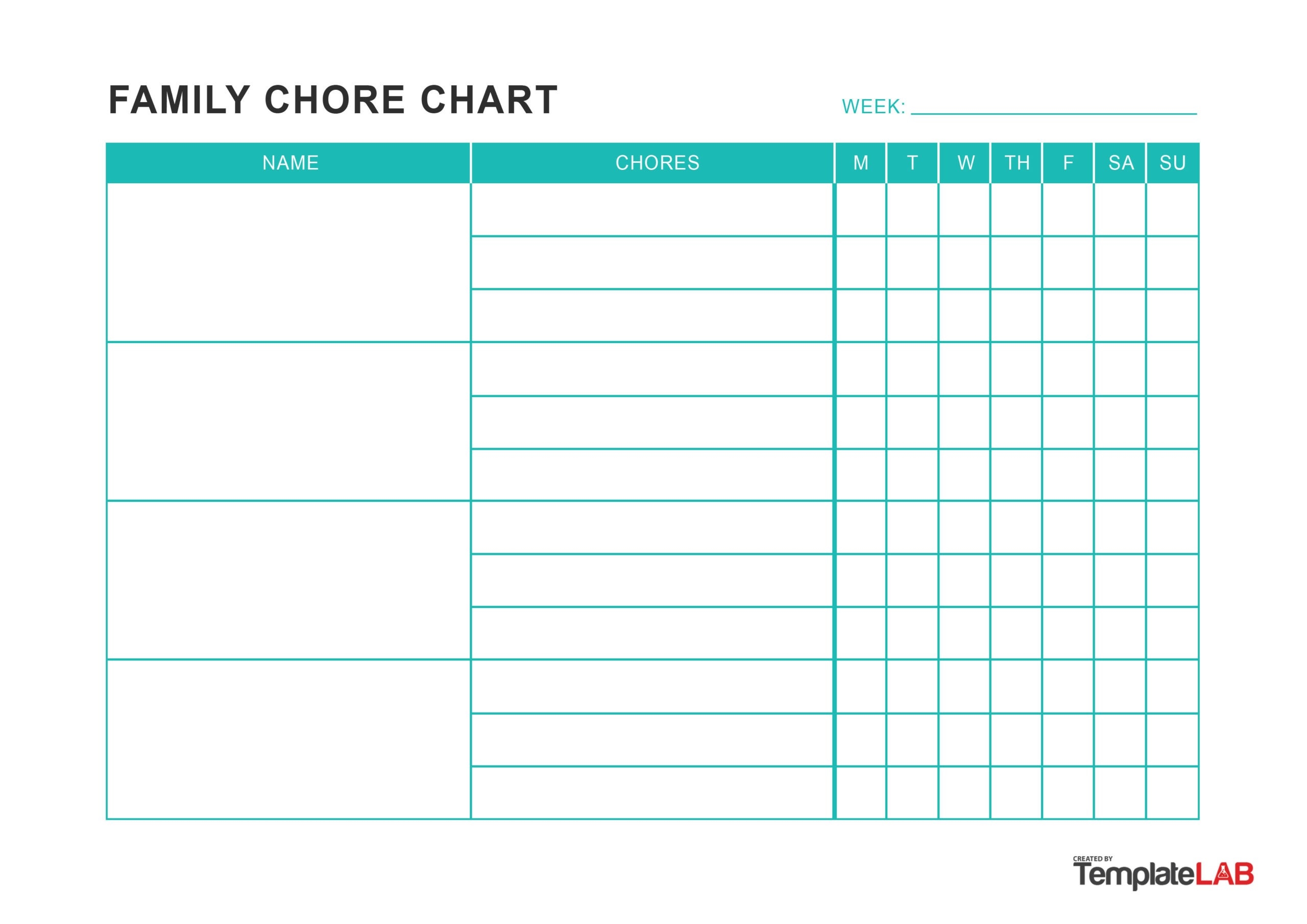 Free Printable Chore Chart Templates