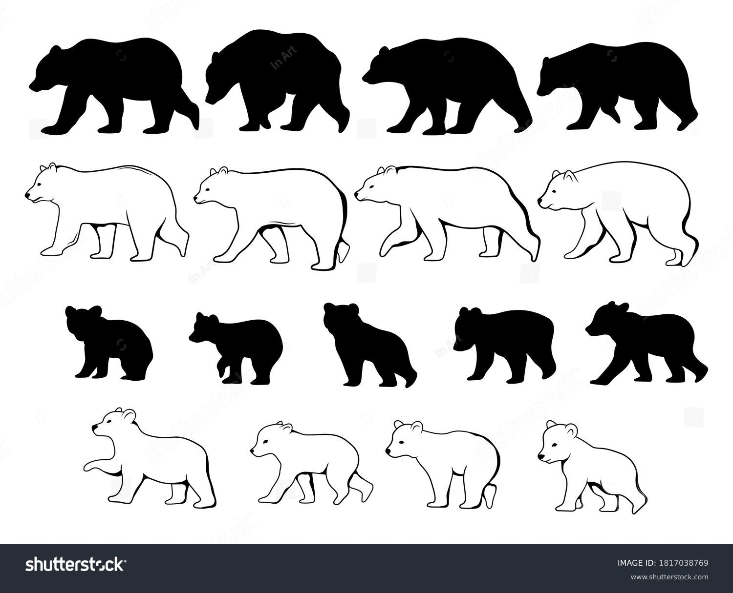 Free Printable Bear Silhouette Templates
