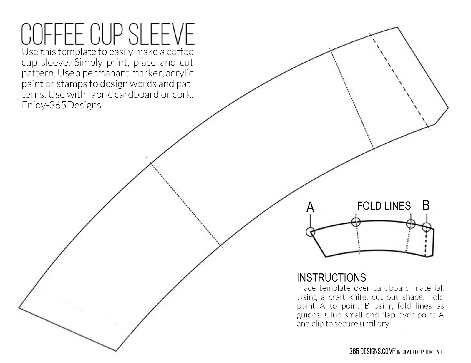 365 Designs New McCaf Single Brew Coffee With Printable Cup Sleeve Template