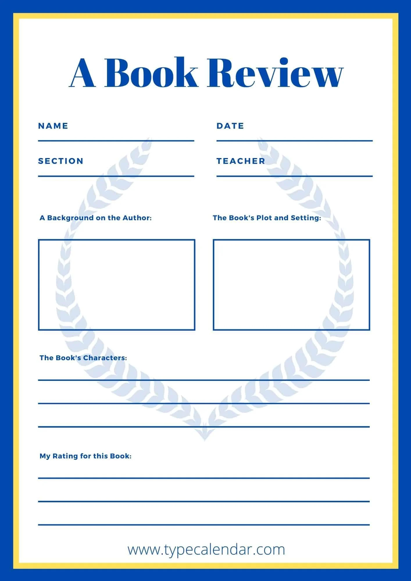 40 Free Printable Book Review Templates Simple PDF 40 Free Printable Book Review Templates Simple PDF