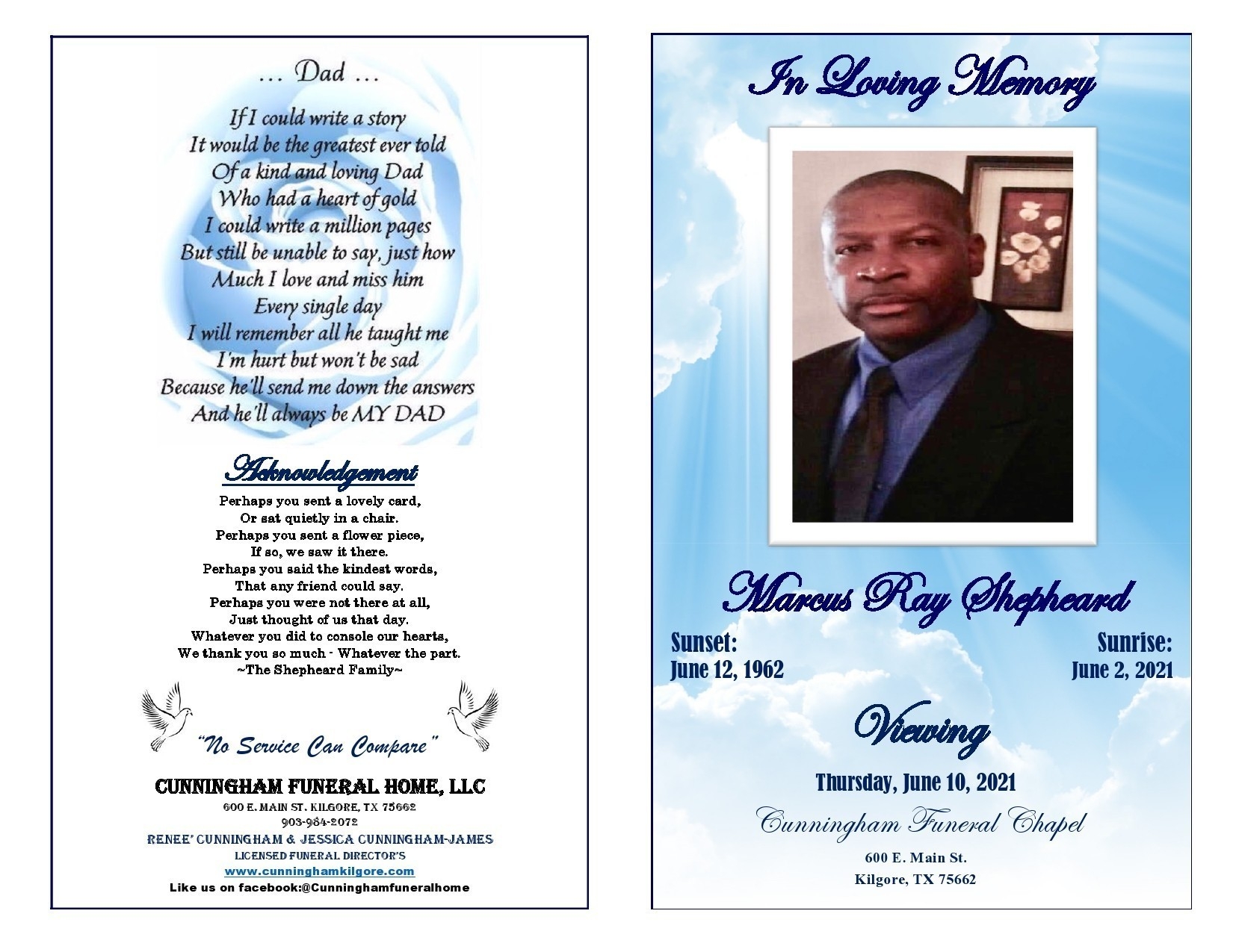 Free Printable Funeral Card Templates