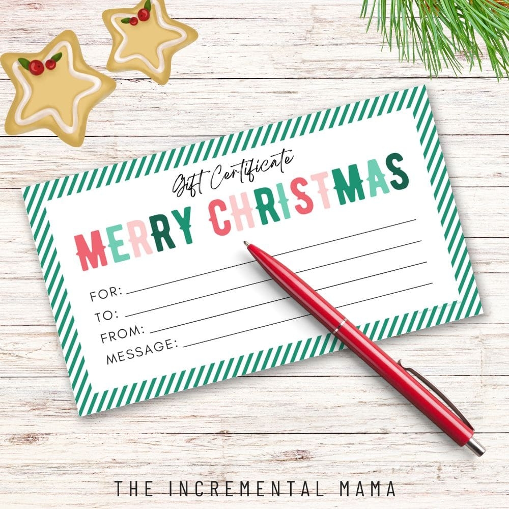 Free Printable Christmas Voucher Templates