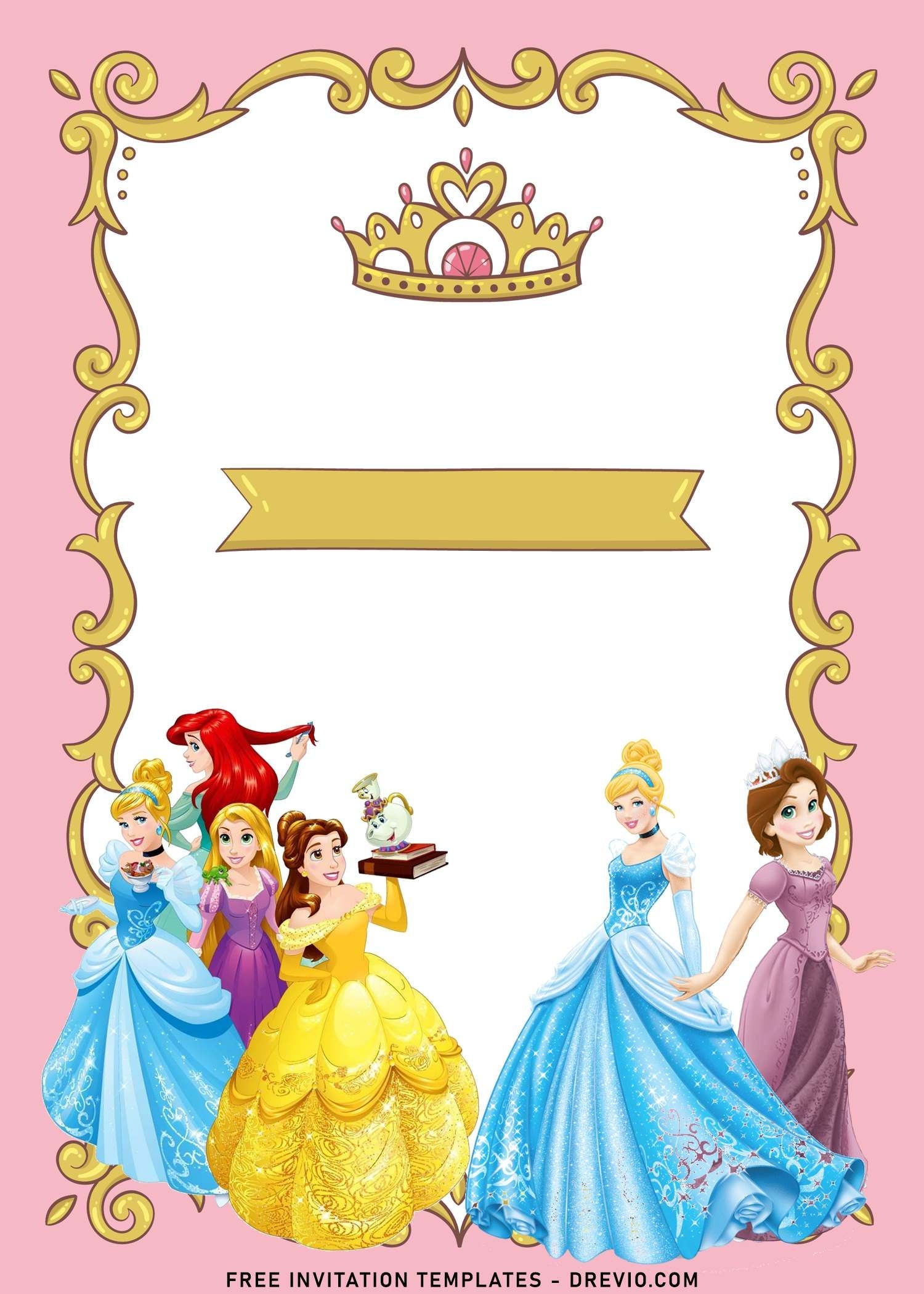 7 Vintage Disney Princess Birthday Invitation Templates 7 Vintage Disney Princess Birthday Invitation Templates