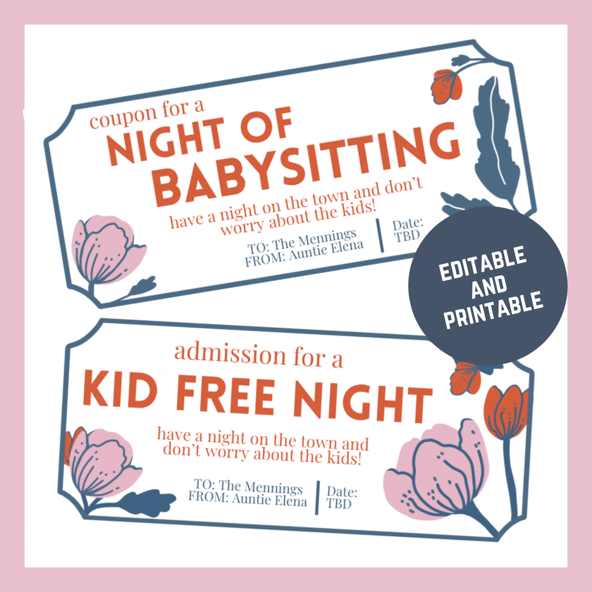 Free Printable Babysitting Coupon Templates Free Printable Babysitting Coupon Templates