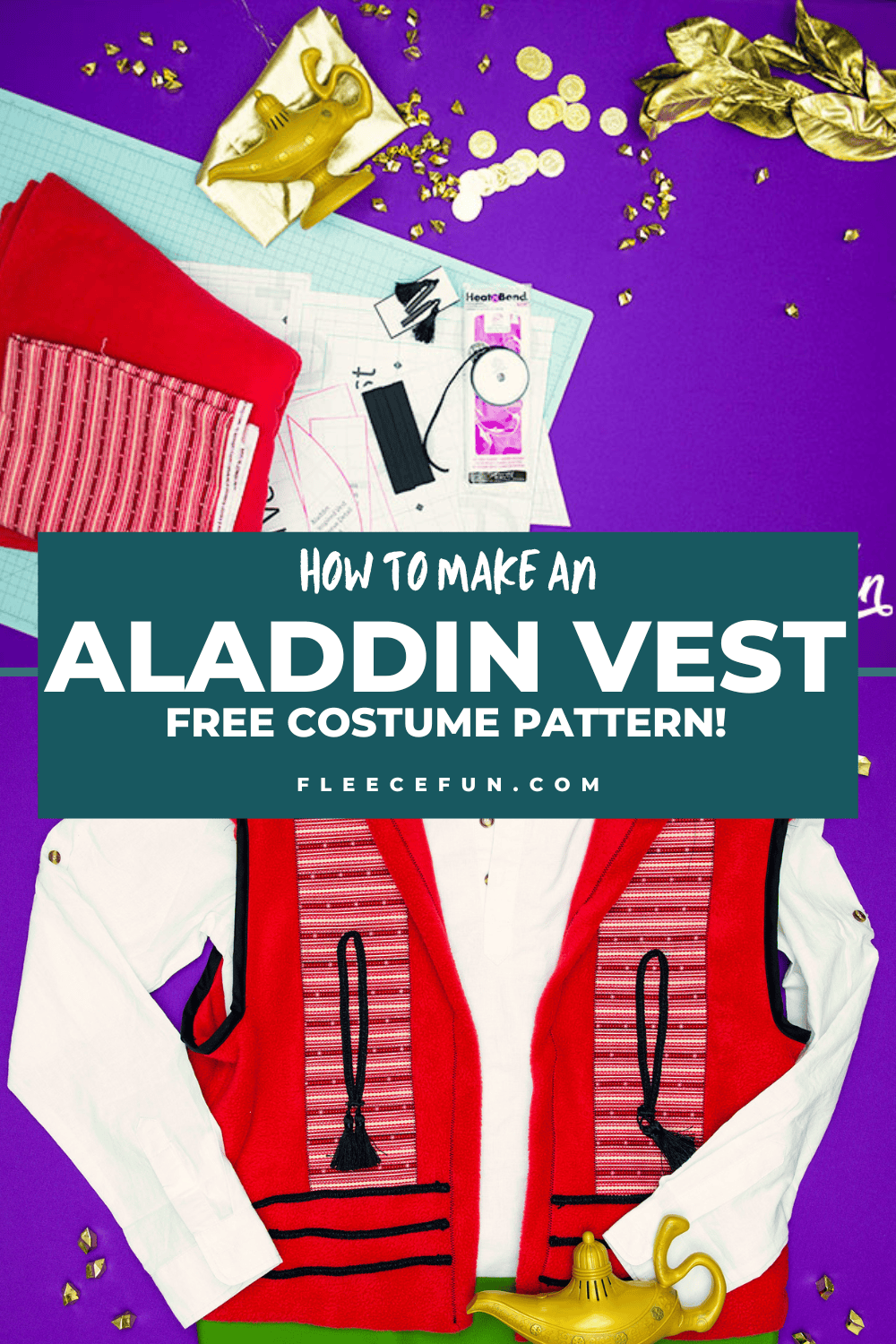 Best Aladdin Costume DIY Free Vest Pattern Fleece Fun Best Aladdin Costume DIY Free Vest Pattern Fleece Fun