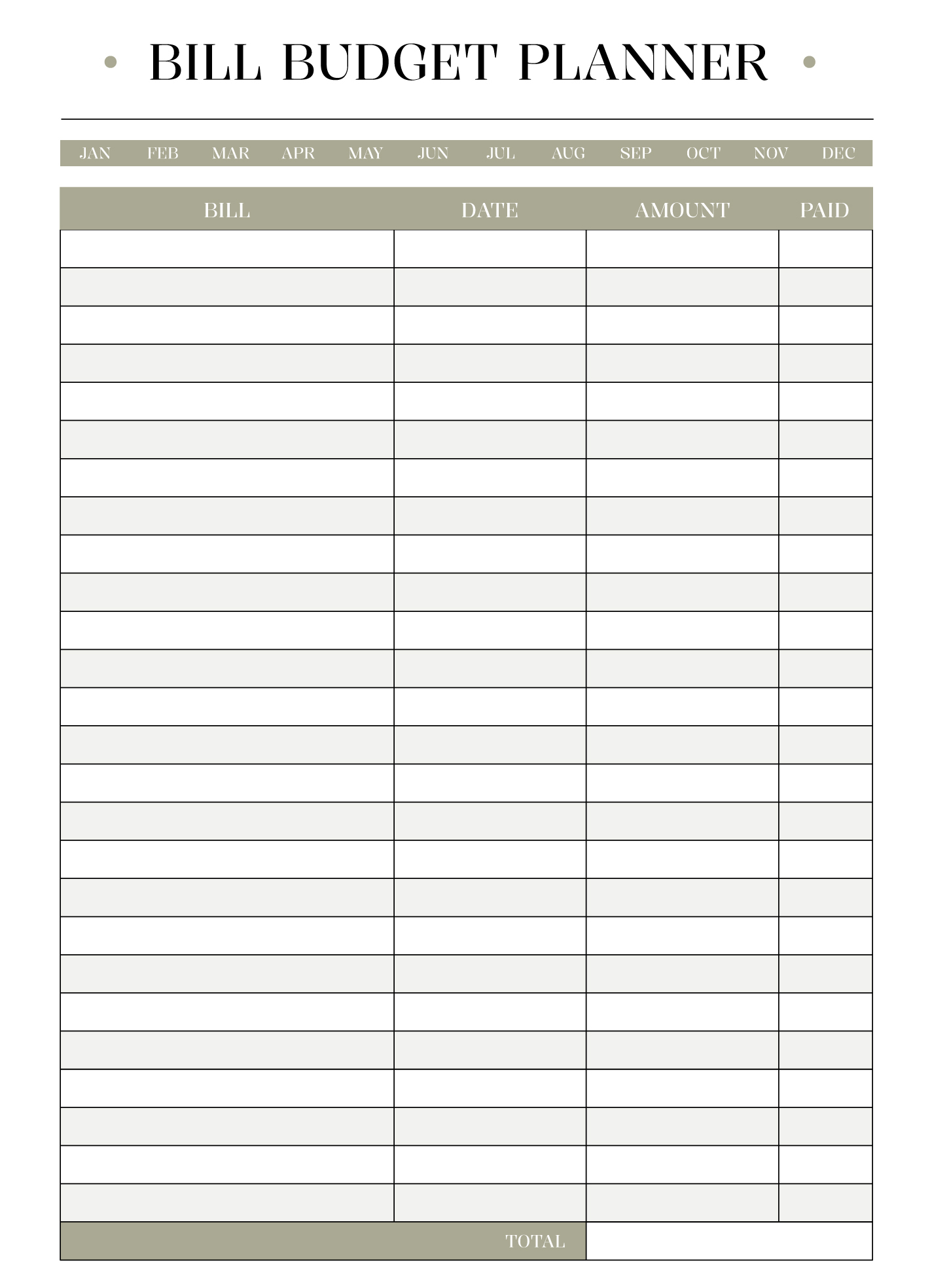Bill Budget Planner Free Google Docs Template Gdoc io