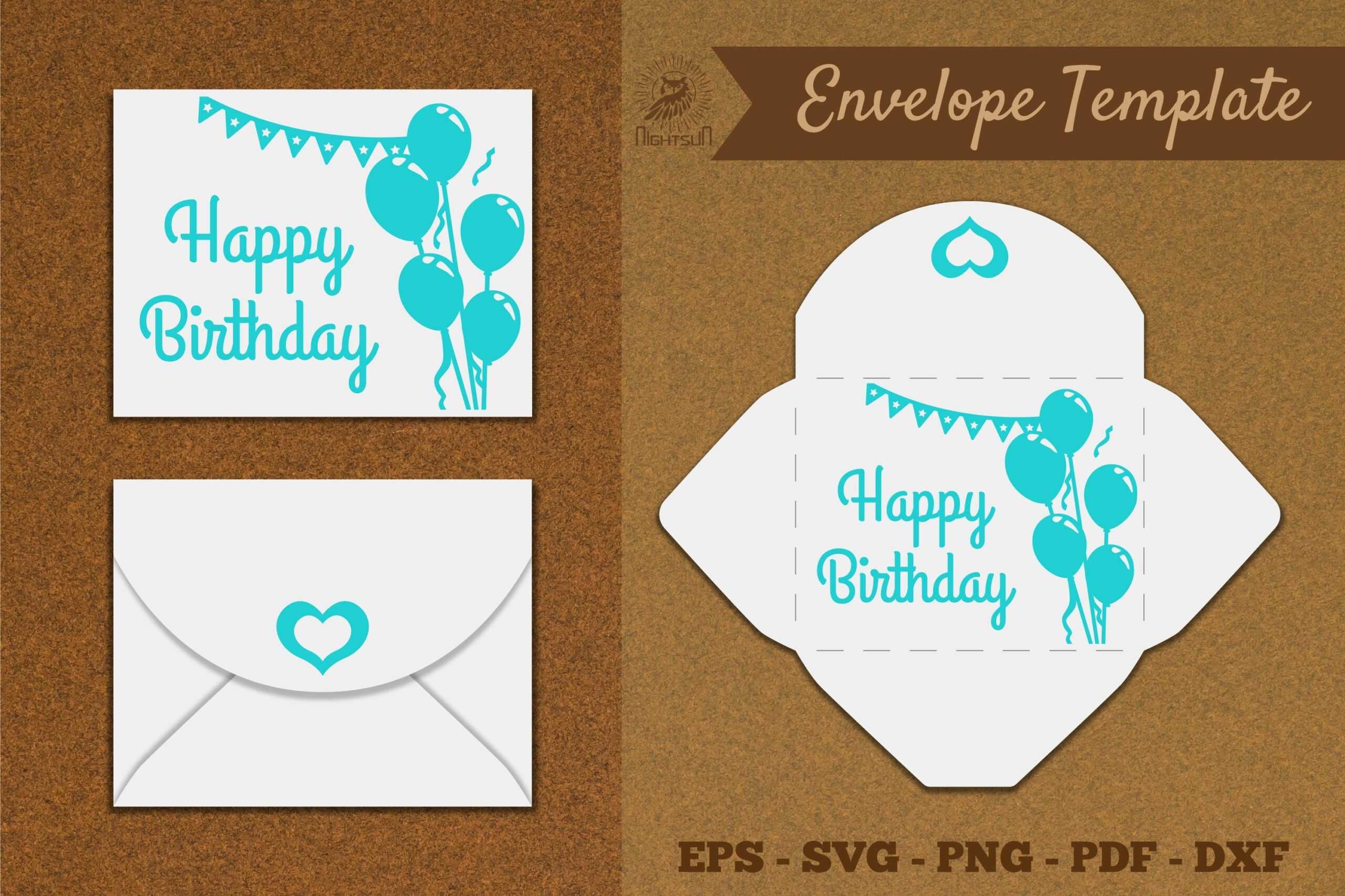 Birthday Envelope Template SVG 3211271 