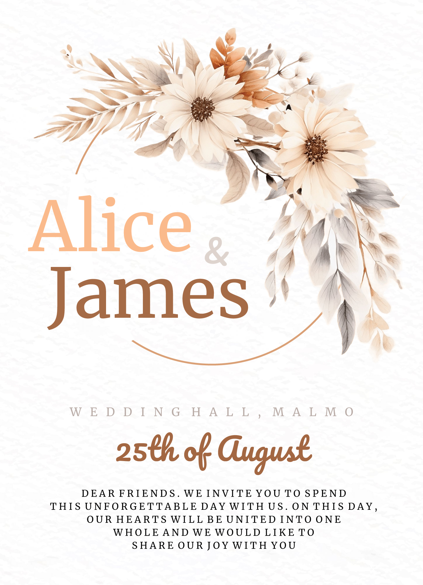 Boho Wedding Invitation Free Google Docs Template Gdoc io