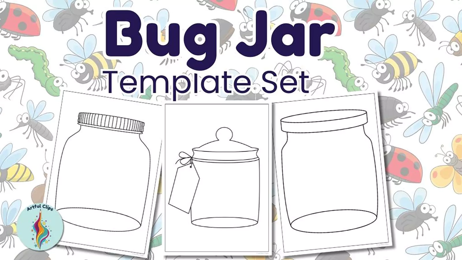 Bug Jar Template Set Printable Blank Outlines Clip Art Bug Jar Template Set Printable Blank Outlines Clip Art
