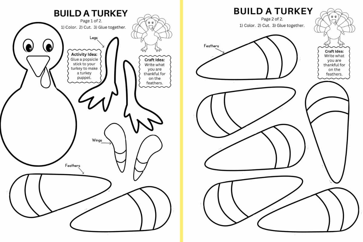 Build A Turkey Craft Free Printable Craft Corner DIY Build A Turkey Craft Free Printable Craft Corner DIY